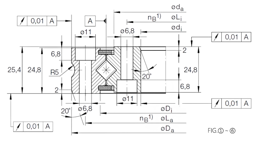 LXSU Series Crossed Roller Bearings